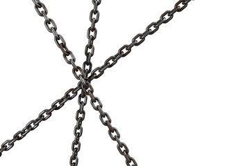 3d image of metallic chains intersecting