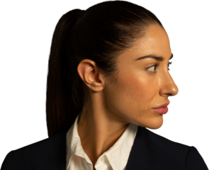 Side view of young woman face