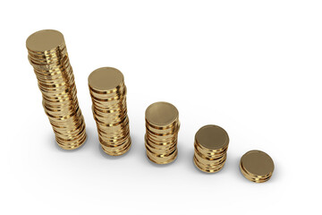 3d stack of golden coins