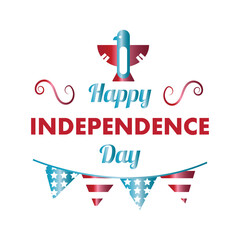 Digitally generated image of happy independence day text