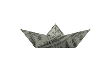 Boat made from American dollar bill