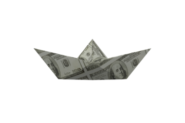 Boat made from American dollar bill