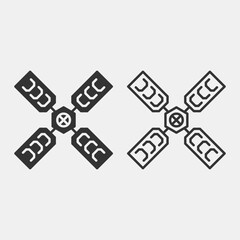 Satellite vector icon illustration sign