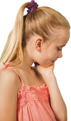 Cute girl with hand on chin
