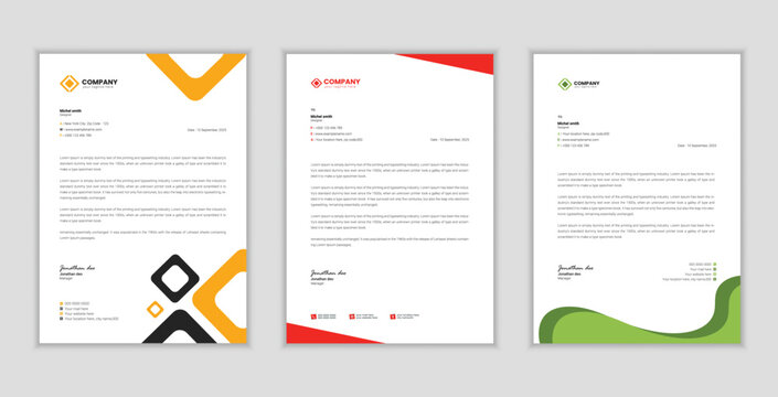 modern letterhead design bundle and vector template  design free 