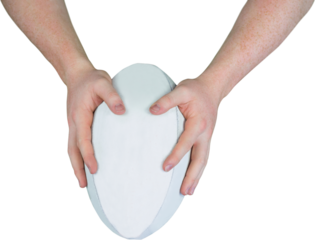 A rugby player scoring a try