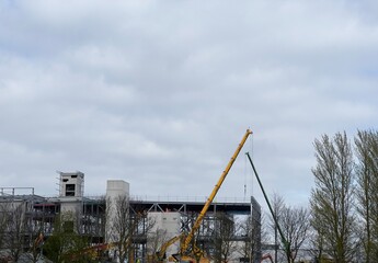 construction site with crane