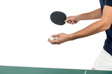 Male athlete playing table tennis