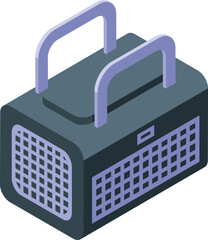 Pet bag icon isometric vector. Animal travel. Cage transport