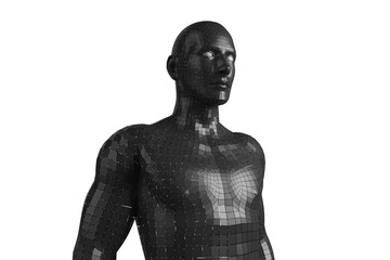 Composite image of black 3d man