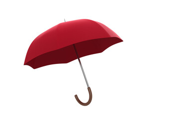 Digitally composite image of red umbrella