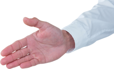 Cropped hand of man gesturing