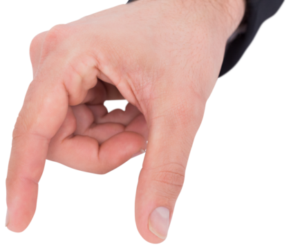 Businessman measuring something with his fingers - Powered by Adobe