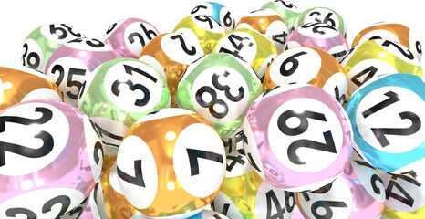 Fototapeta na wymiar Lottery balls with nimbers
