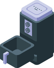 Cooking air fryer icon isometric vector. Home cook. Oil machine
