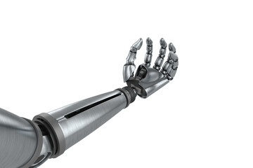Illustration of chrome robot hand