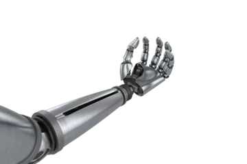 Foto auf Alu-Dibond Illustration of chrome robot hand © vectorfusionart