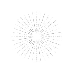 Obraz premium Vintage Sunburst, Black and White Sun Vector Icon, Bursting Sun Rays, Star Pictograph, Speed Lines