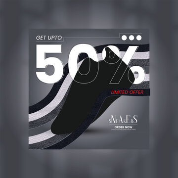 Fashion shoes brand product Social media banner post template, Shoe ad Banner Design, special sale offers social media post design for your digital marketing.