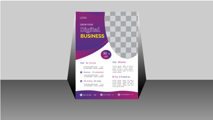 modern business flyer tamplate for vactor digital agency corporation poster