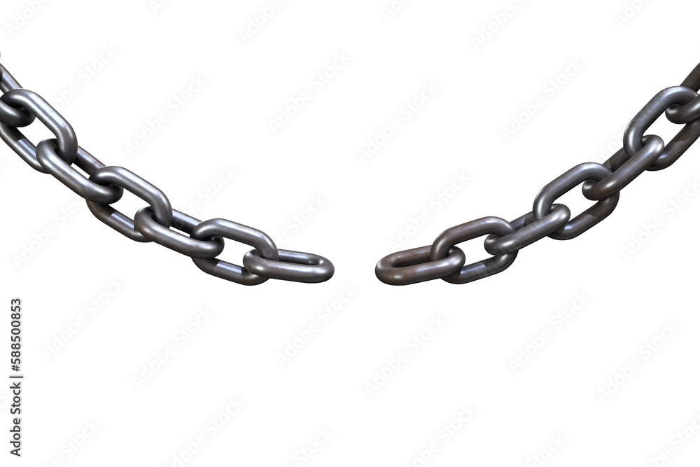 Poster 3d image of broken chain