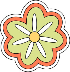 70's Groovy Retro Abstract Flower Illustration