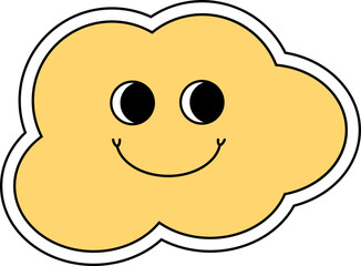 70's Groovy Retro Smile Cloud