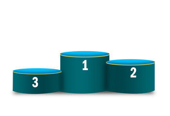 Digital image of blue winners podium 