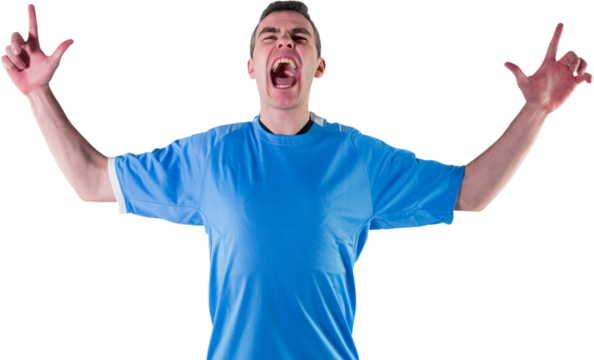 Rugby player gesturing fingers crossed - Powered by Adobe