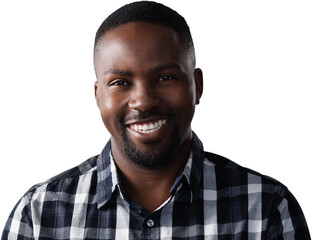 Obraz premium Smiling man standing against white background