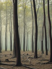 illustration of a dark forest