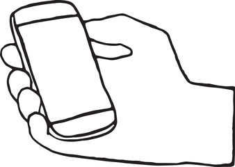 Digitally generated image of hand holding smart phone