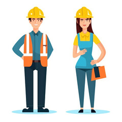 Man and woman workers, generative ai