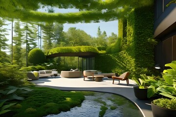 Biophilic design tropical garden