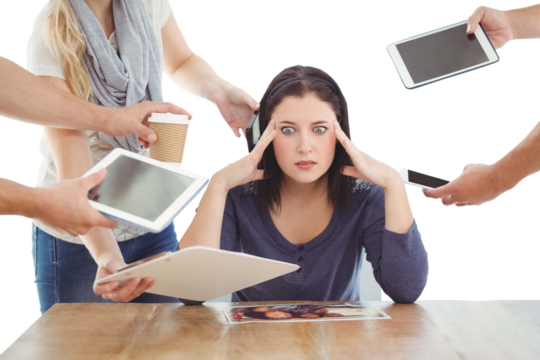 Businesswoman having headache