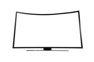 Blank television against white background