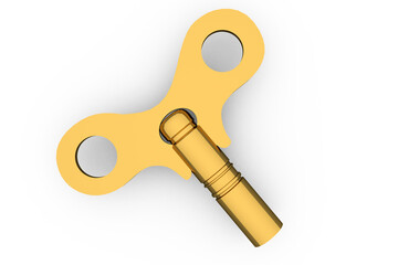 Digitally generated shiny gold key