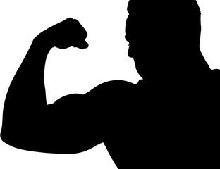 Male athlete flexing muscles