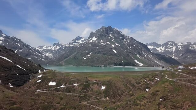 Aerial view of Silvretta-Bielerhohe Road, Austria.