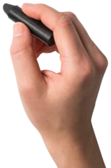Gordijnen Hand holding black crayon © vectorfusionart