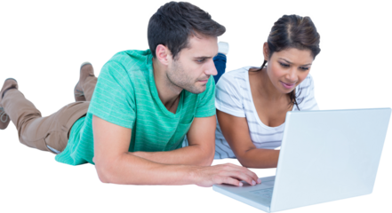 Couple looking at laptop computer
