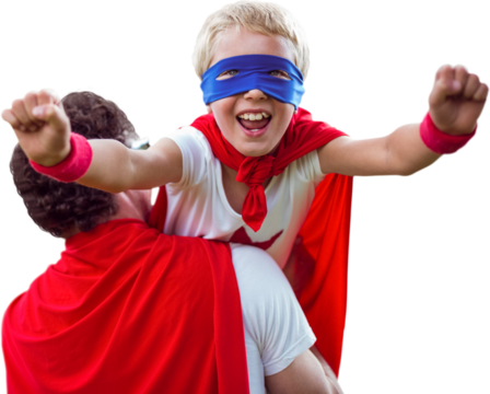 Rear view of father carrying son