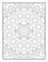 Mandala Coloring Book For Adult. Mandala Coloring Pages. Mandala Coloring Book. Seamless vector pattern. Black and white linear drawing. coloring page for children and adults.