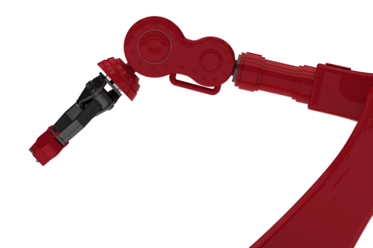 Close-up of red robot claw