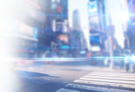 Digital composite image of cityscape