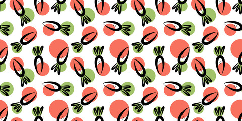 Linear pattern of orange carrots