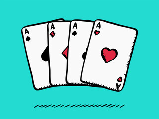 Hand drawn illustration graphic of a set of cards.