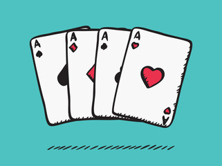 Vector graphic of a set of cards. Hand drawn illustration.