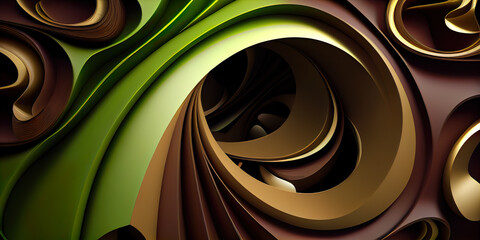 abstract art - green and brown themed