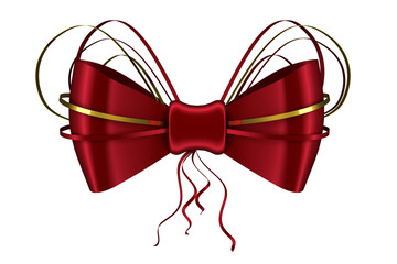 Digitally generated red shiny bow